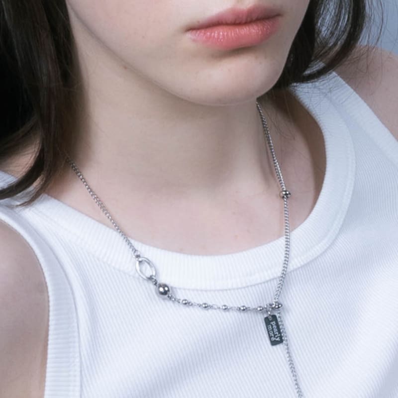 Pearlymore Ball Chain Point Magnet Necklace_PM25N011SS