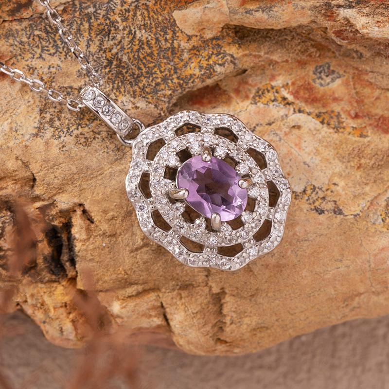 Натуральный цитрин, аметист, топаз, гранат, цветная сокровищница, ожерелье S925, стерлинговое серебро