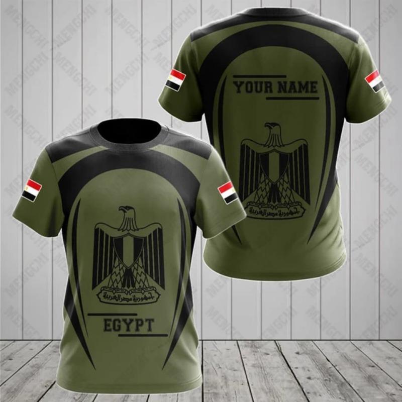 Egypt Flag & Coat of Arms Grafika Tričko Letní Ležérní Pulovr Pánská móda Trička s výstřihem do O Chlapci Oversized Topy s krátkým rukávem