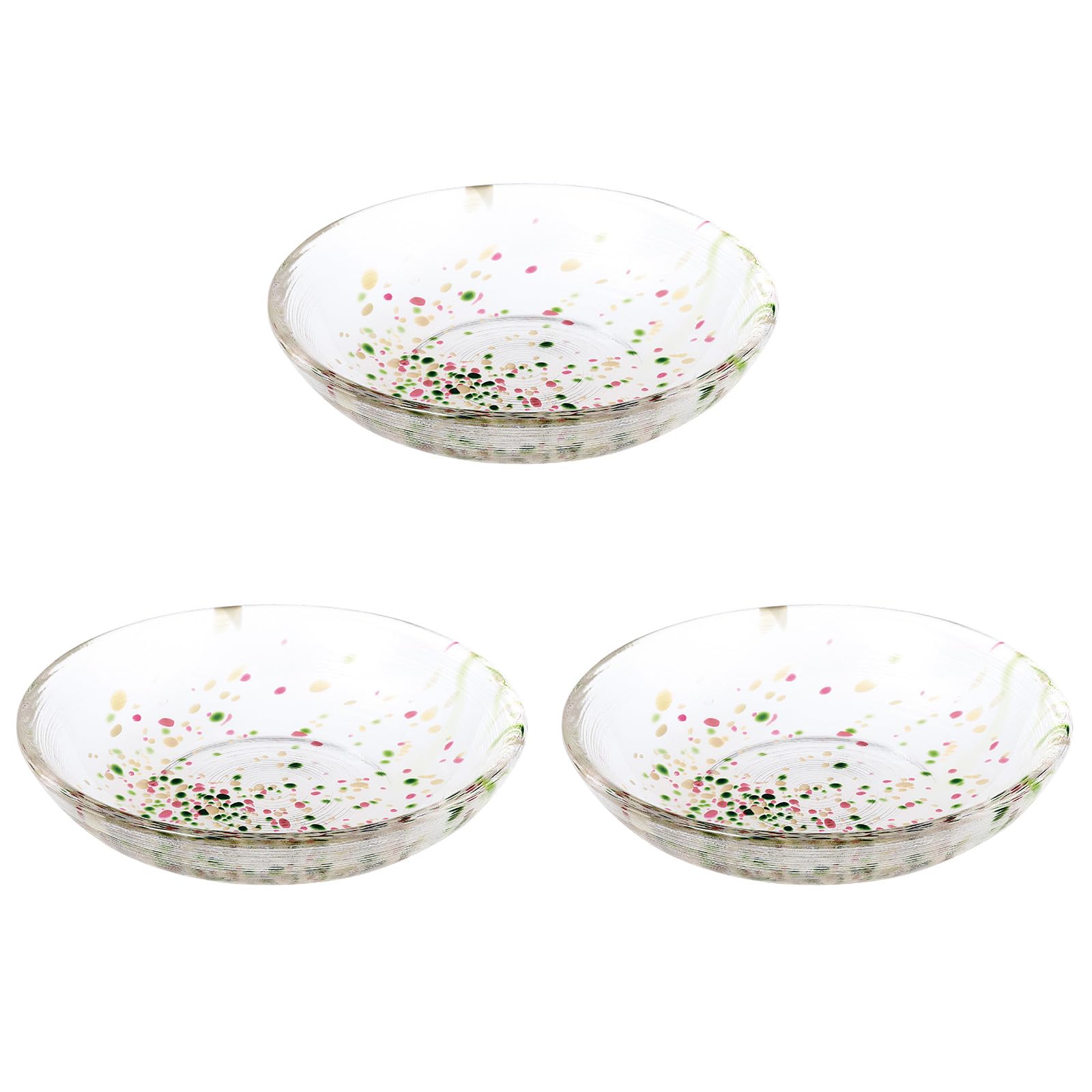 

Toyo Sasaki Glass Iro Shizuku Small Plates, Set of 3, Made in Japan, Glass Plates, Round Plates, Side Plates, Dishware, WA336