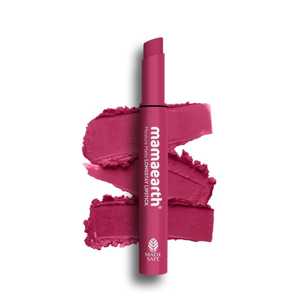 Mamaearth Moisture Matte Longstay Lipstick 2G Pack Of 1 Unisex Semi-Matte Full Coverage Pink Lemonade