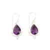 Purple Amethyst Gemstone Earrings 925 Sterling Silver Handmade Jewelry For Her EE-163-6