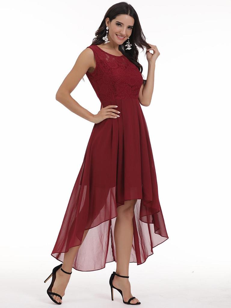 Sexy Spitzen-Chiffon-Patchwork-Abendkleid