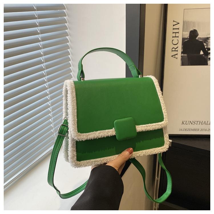 

Корейская простая маленькая квадратная сумка 2024 года, новая сумка, женская однотонная модная сумка через плечо, нишевый дизайн, сумка-мессенджер, женская сумка зелёный