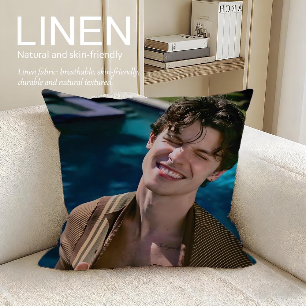 Music Shawn Mendes Cushion Cover Pillowcase Set Pcs x x Breathable Washable Sofa Cushion Cover 30X30cm