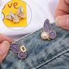 1/8pcs Butterfly Waist Tighteners for Women, Pants Waistband Button Pins Buckle No Sew No Tools Adjustable for Loose Jeans Skirt