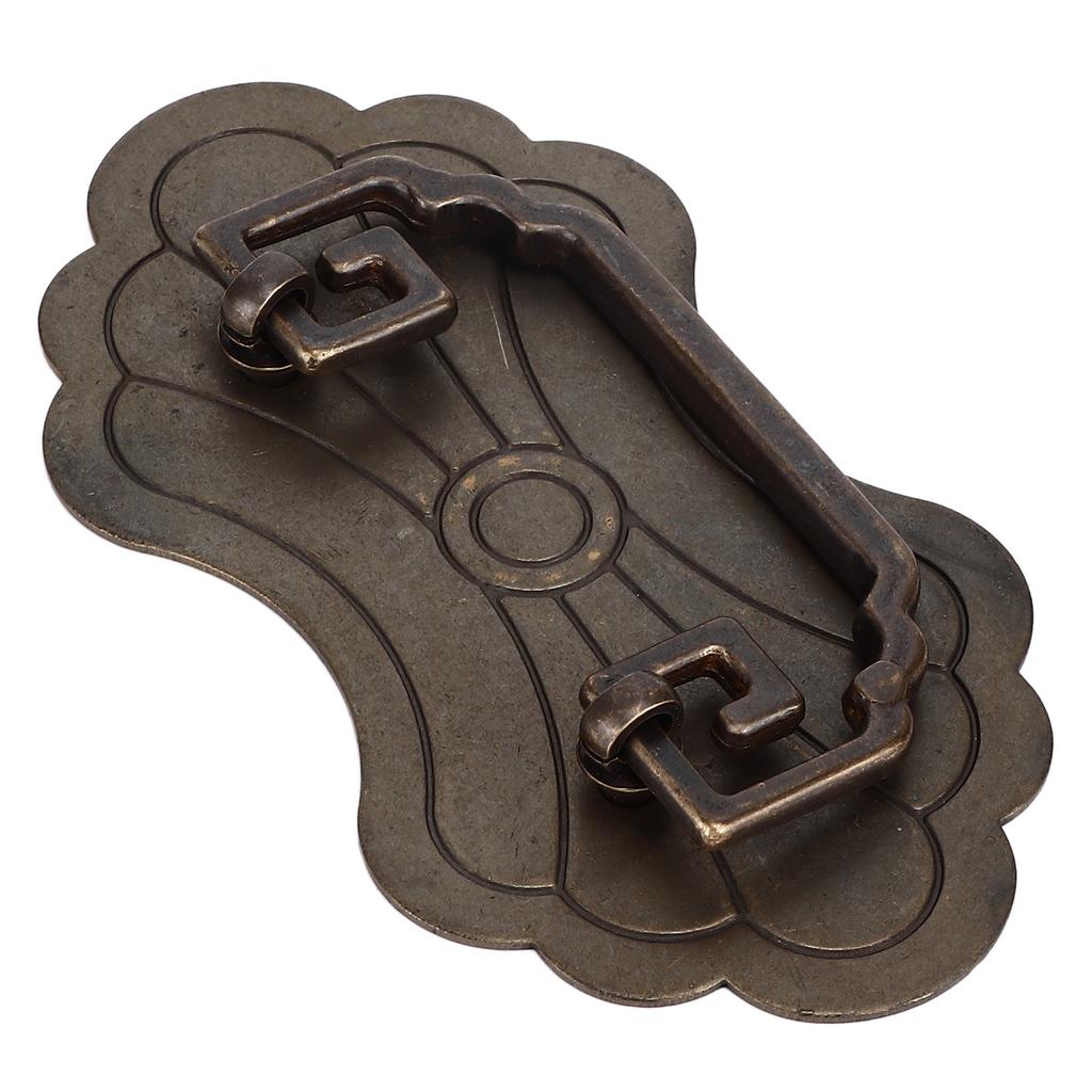 Starožitná zásuvková úchytka 12,8x7cm Květy bohatství Retro čínský styl Mosaz Vintage zásuvkové úchytky s