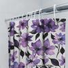 GAEBeautiful Purple Floral Shower Curtain Black White Watercolor Print Bathroom Decor Decoration Quick Dry Polyester FabricMod