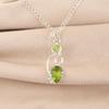 Piedra Preciosa Peridoto Plata de Ley 925 Colgante Corte Pera 1.47" Regalo de Aniversario PP-31-4