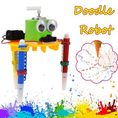 Roztomilý Robot Doodle Plastové Elektrické Hračky Ručně Vyráběné Montážní Modelové Sady Kreativní Dárky pro Děti Dospívající Zlepšení Praxe Kreslení Párty Hry