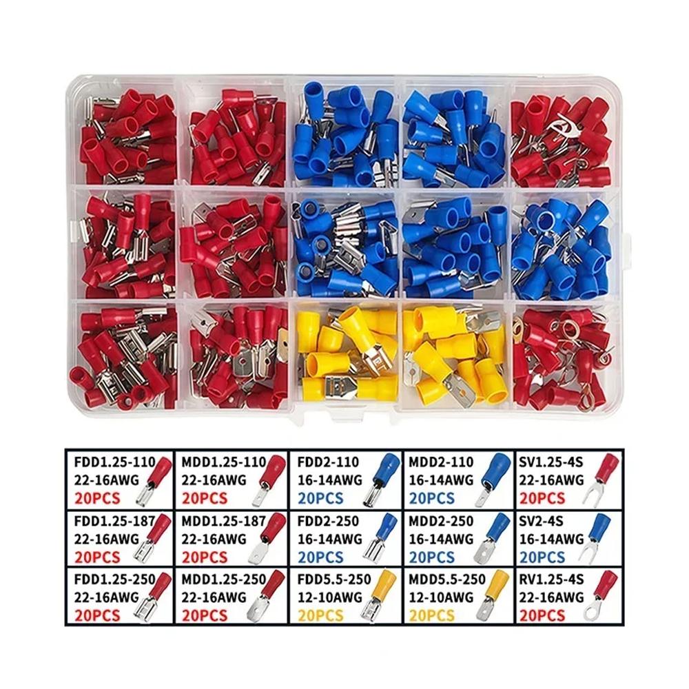 

280pcs Electrical Crimp Terminal Male/Female Wire Cable Crimp Terminals Red Blue Yellow Wire Connector Butt Connector Kit