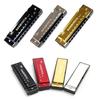 3 Colors Metal Blues Harmonica Professional Titanium Brass Wind Instruments Stage Music Performance Daily Practice Tool XJM