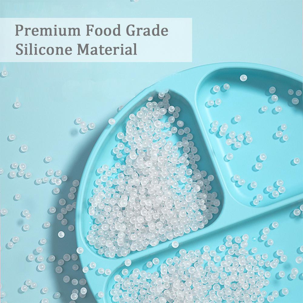 Silikon Babytallrikar Okrossbara Delade Sugkoppstallrik för Ris Frukt Snacks Barnstol Läger