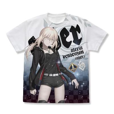 [Offiziell] 2D COSPA Fate/Grand Order Saber/Artoria Pendragon (Ändern) Dunkler Ritter König Version. Shinjuku 1999 Full Graphic T-Shirt WEISS Größe M