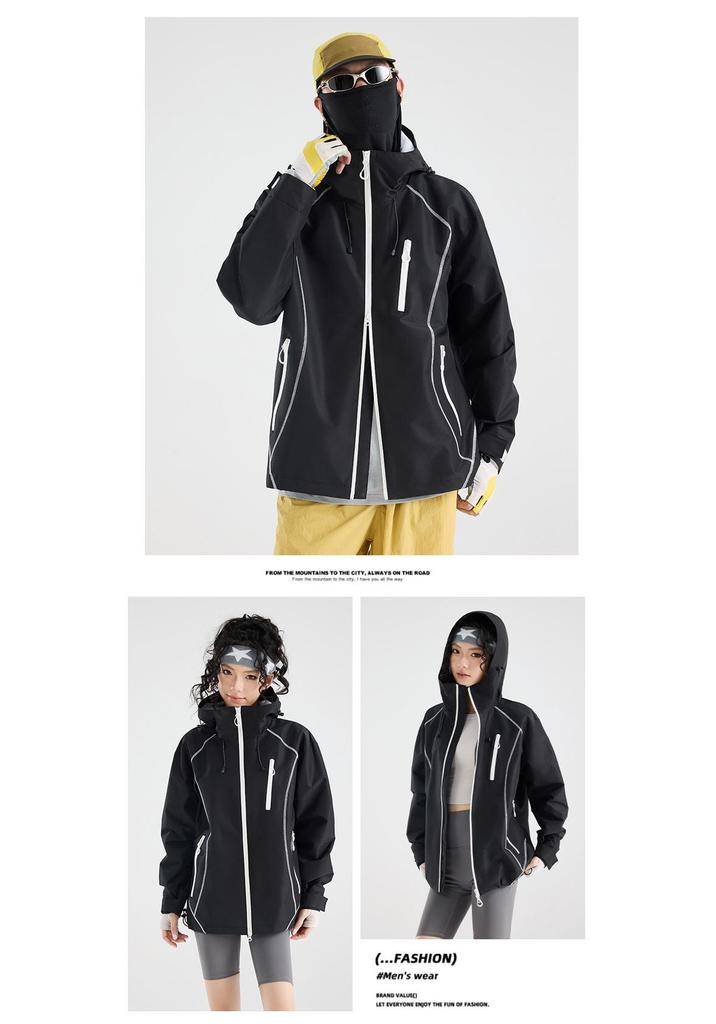 Men's Windproof Waterproof Jacket - 2026 Spring/Autumn Short Stylish Outerwear for Women Petite Mountaineering