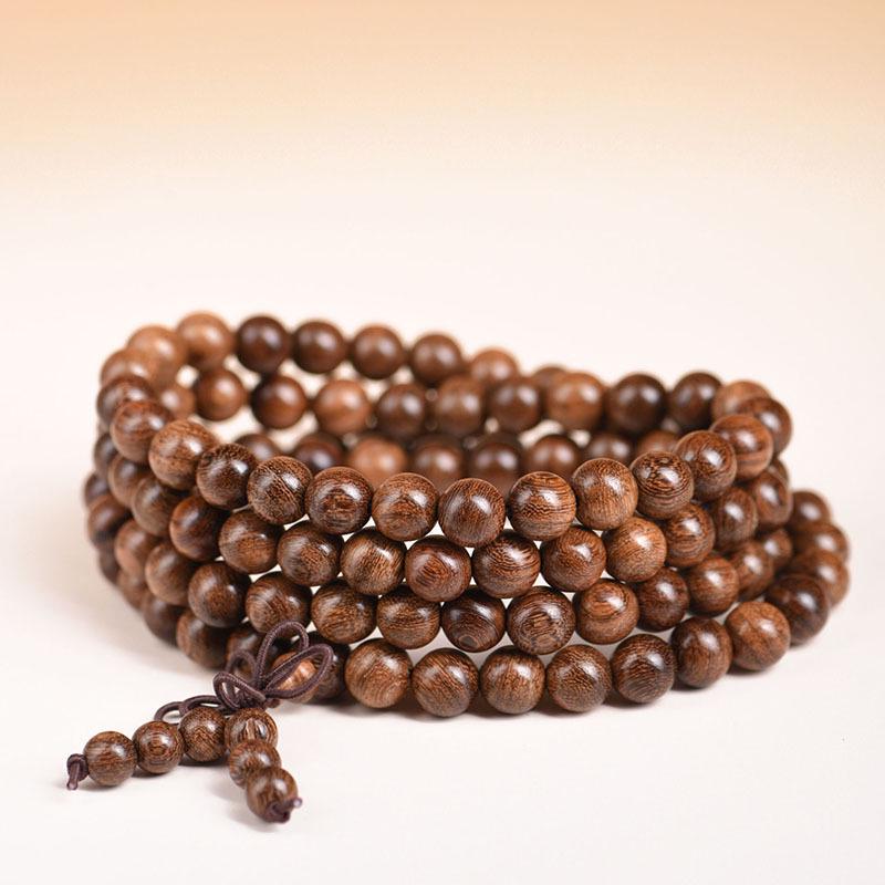 Authentic Sandalwood Buddhist Prayer Beads Bracelet - Ethnic Style Jewelry
