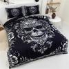 Gothic Skull Duvet Cover Set Black White Design Victorian Baroque Queen King Size Bedding Set With Pillowcase For Bedroom