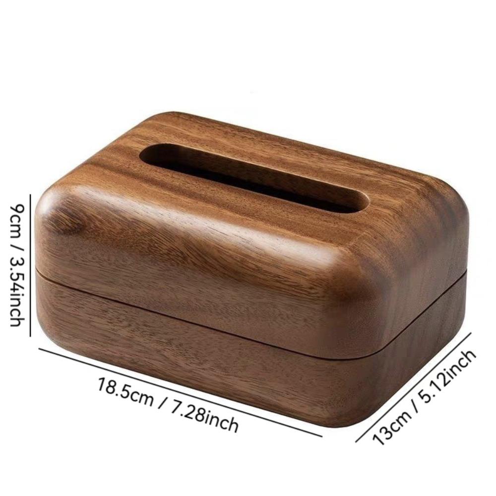 1Pc New Wooden Tissue Box Cover Simple Large Capacity Tissue Box Holder Elegant Napkin Dispenser fo Homestay