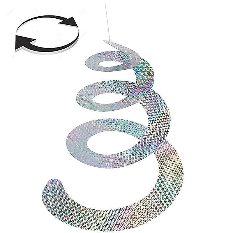 Birds Repellent Strip Scare Device Reflective Hanging Spiral Birds Deterrent for Courtyard Balcony (5pcs)
