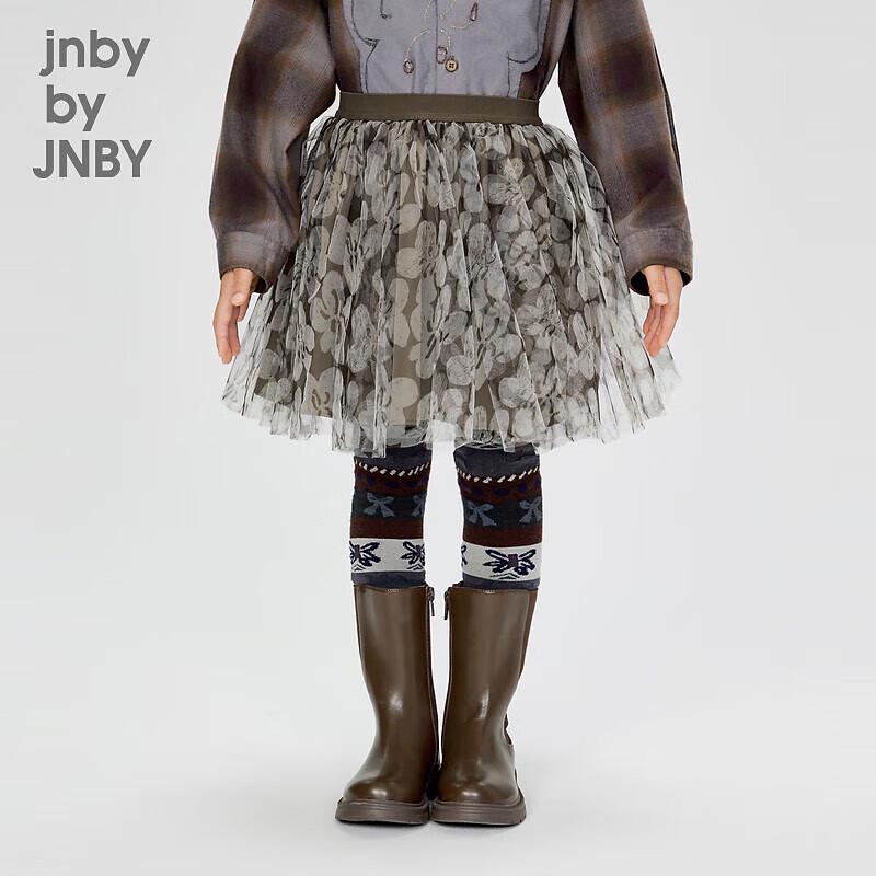 

Осенняя юбка А-силуэта с цветочным принтом для девочек JNBY 100