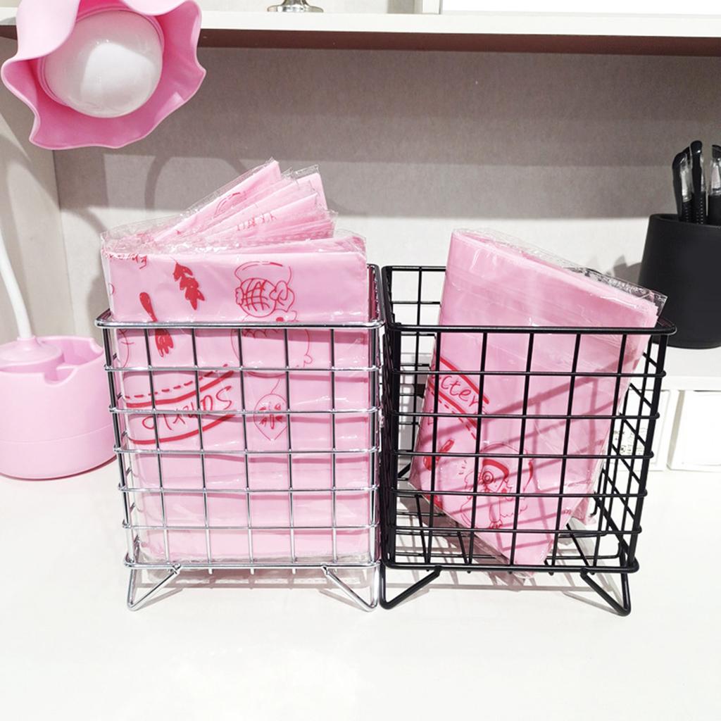 Ins Style Creative Iron Desktop Organizer Box Multi-purpose Storage Basket for Office Home Desk Accessories Stationery Supplies