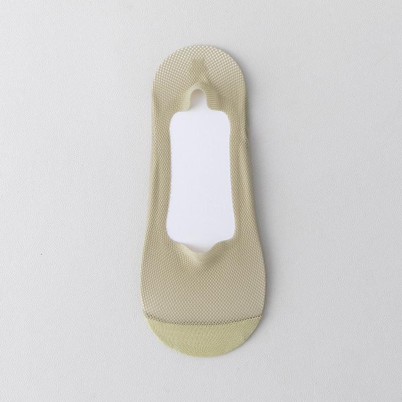 Damen Sommer Dünne Baumwolle Unten Flacher Mund Unsichtbar Rutschfest Nicht Fallend mit Eis Seide Bootssocken