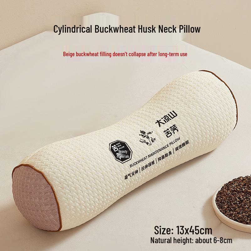 Rhomboid Triangle Buckwheat Hull Cervical Pillow - Adult Neck Support for Home and Office Nap