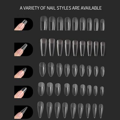 240Pcs Gel X Fake Nails Tip Press On Extension Acrylic Full Cover False Nail