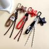 PU Leather Five Pointed Star Bag Pendant Woven Rope Hanging Leather Star Keychain Girl Heart Anti-Lost Star Pendant