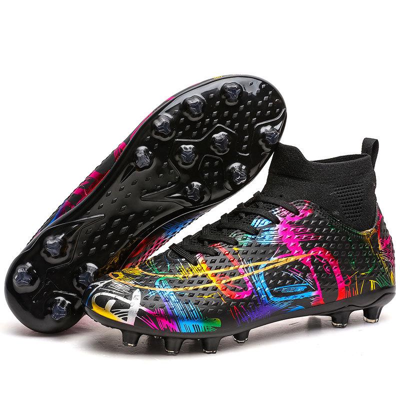High-top Football Shoes Children and Adolescents Men and Women Long Nails Broken Nails Flat Bottom Training Sports Shoes Short Nails Football Shoes