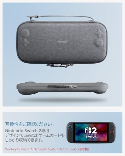 Spigen Switch 2 (2025) Carrying Pouch, Holds 12 Game Cards, Compact and Slim Design with Strap, Compatible with Classden 2 Switch 2 Case (AGP10197) (C