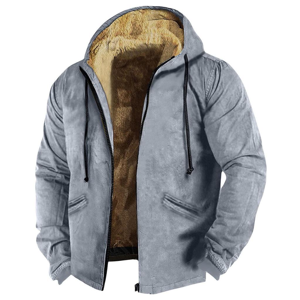 Veste de couleur unie pour hommes Veste à capuche zippée tendance printemps et décontractée pour hommes
