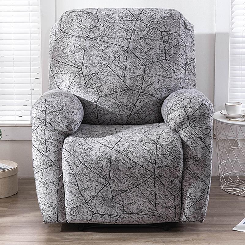 4 Pieces/set Recliner Print Sofa Cover Stretch Lazy Armchair Slipcovers Couch Covers for Living Room Decor