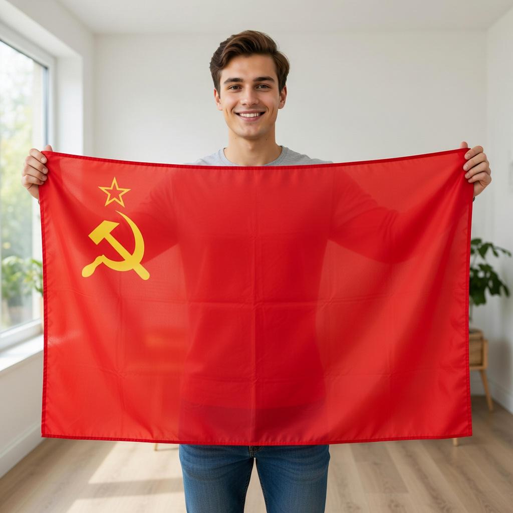 Tapiz de Bandera Roja Vintage Impresión Plana Estrella Dorada Martillo y Hoz Colgante de Pared para Amantes de la Historia Habitación de Estudiantes Dormitorio Oficina Decoración