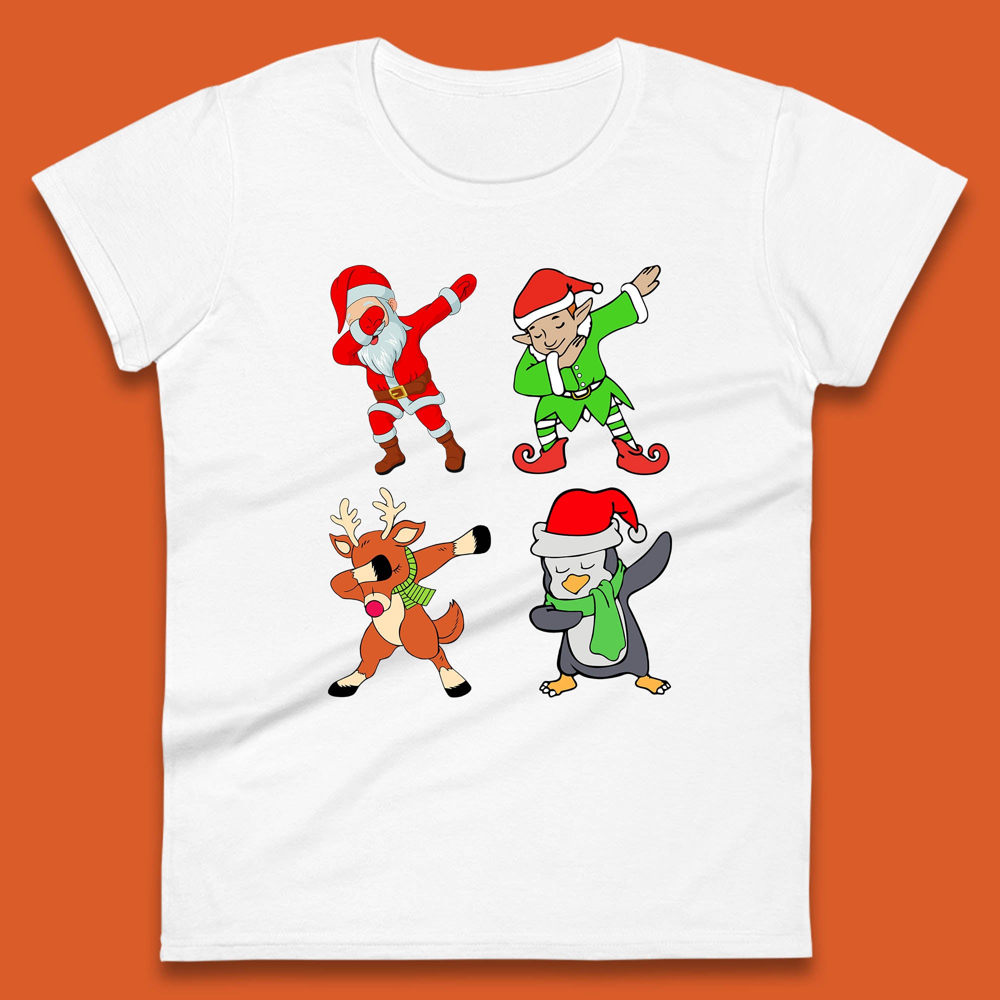 Christmas Santa Clause & Friends Dabbing Dance Womens T Shirt Mens Tops Tees Unisex L