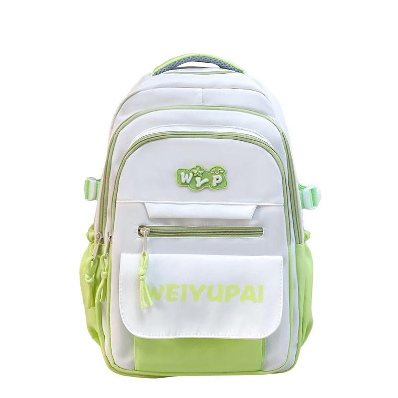 Schoolbag Korean version of student trend letter contrasting color casual large-capacity backpack junior high school student Mori simple and versatile