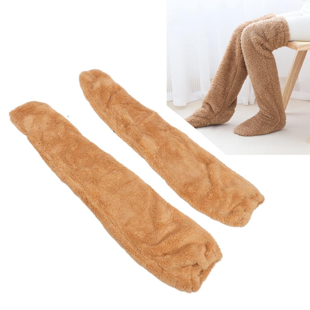 Over Knee Fuzzy Socks Winter Home Sleeping Soft Thick Breathable Plush Stockings Leg Warmer