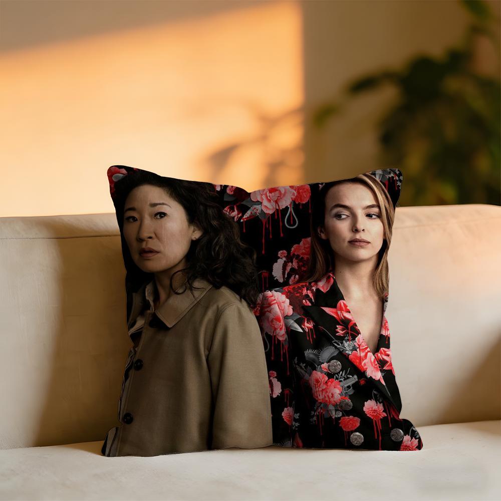 Killing Eve Cushion Cover Cozy Velvet Throw PillowSoft Warm Cushion For Sofa Bed