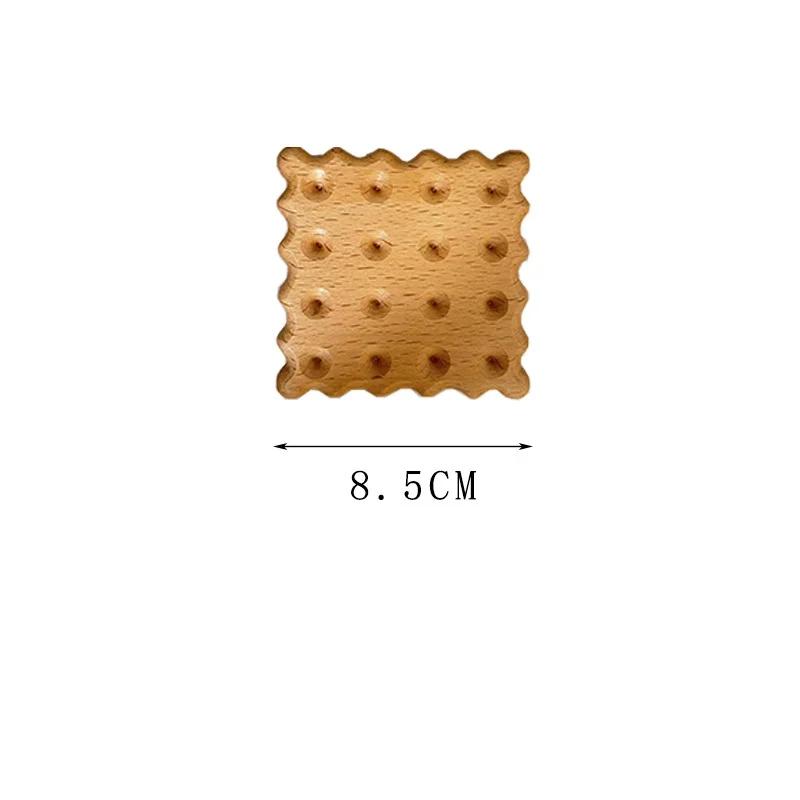 Creative Cookies Solid Wood Coasters Log Color Tea Coaster Mugs Milk Cups Coffee Mats Heat Insulation Durable Anti-scald Pads