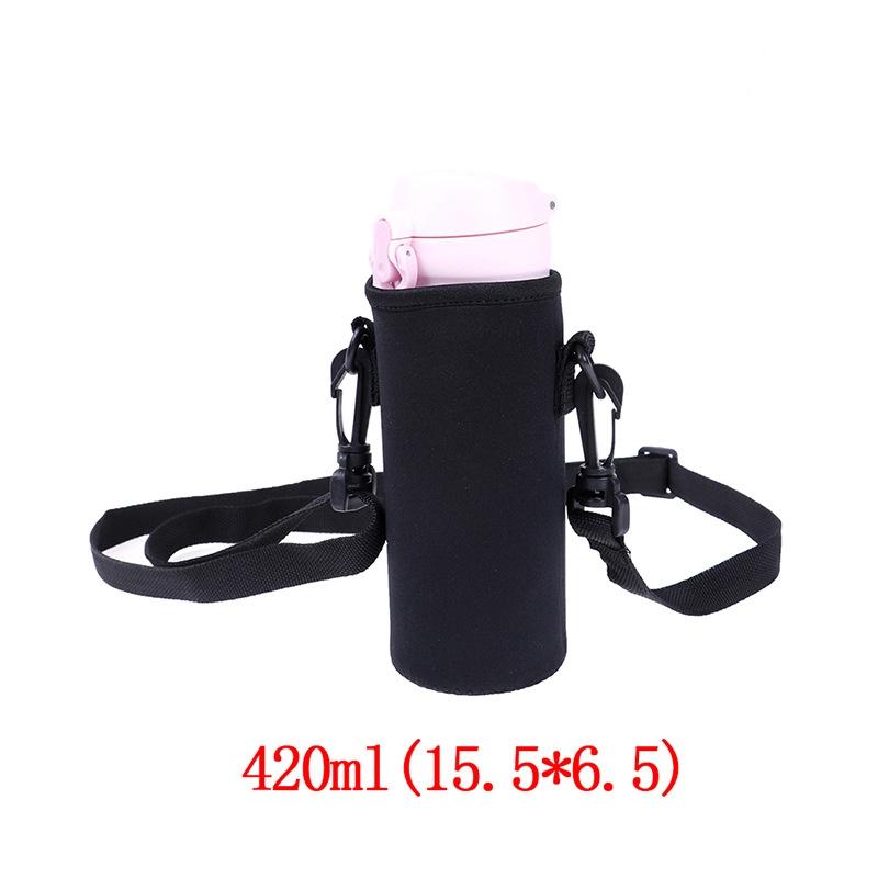 2000ML Water Bottle Cover Carryall Pouch w/Strap Neoprene Water Bottle Carrier Insulated Carryall Pouch Holder Shoulder Strap Black