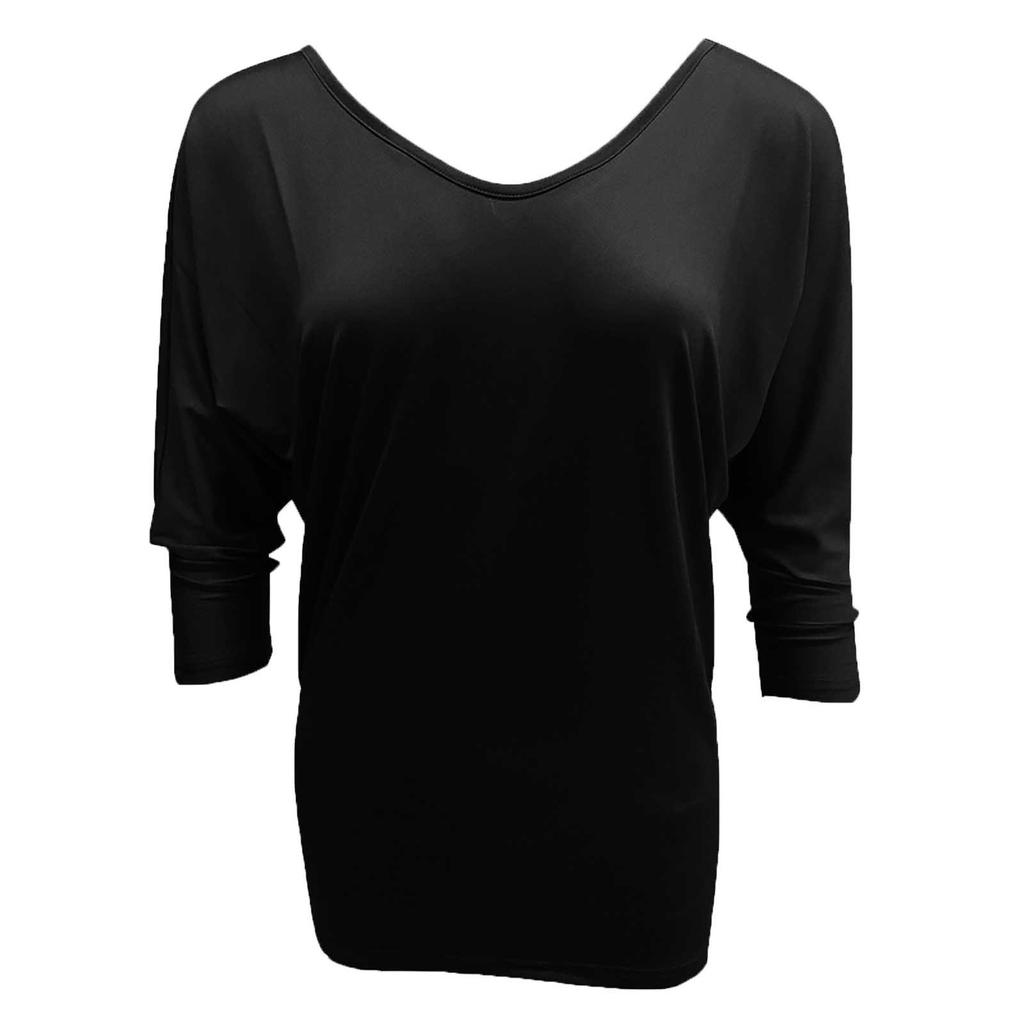 Fashion Color V-neck Sleeve T-shirt Women Back Button Short Sleeve Loose Slim T-shirt