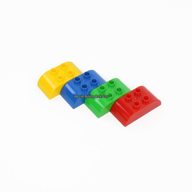 Compatible with LEGO Duplo: Double Slope 2-Hole Curved Arc Bricks for Kindergarten Toys