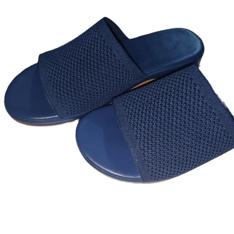 Foreign trade women's shoes usually fly-woven slippers one word simple foot shoes flat slippers women