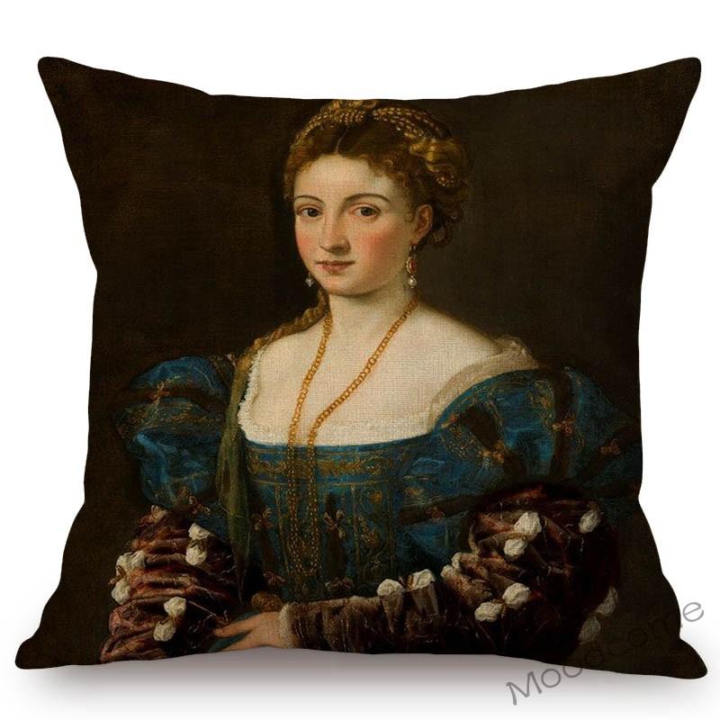 Neoclassic Italian Renaissance Titian Christian Bible Theme Painting Venus Home Decor Sofa Pillow Case Vintage Art Cushion Cover