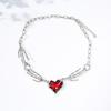Sweet and Cool Ghost Claws Splicing Red Love Necklace Niche Design Exaggerated Punk Style Collarbone Chain Necklace