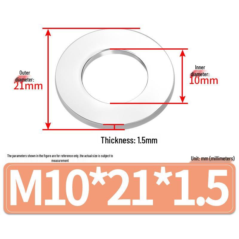 Jin Juntai Thick & Thin Stainless Steel Flat Washer, Round M10-M36