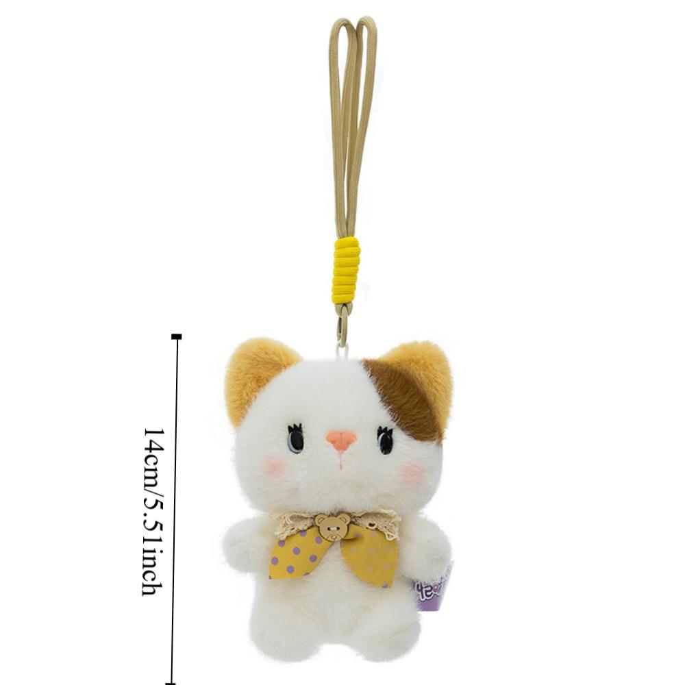 Little Bear Cat Plush Toy Keychain Rabbit Dog Plush Doll Keychain Animal Doll Pendant  Kids Gifts