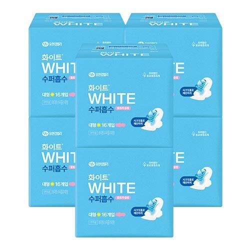 

White Super Absorbent Sanitary Napkin 6-Pack Bundle (Choose 1 of 2 Sizes) (Medium/Large) White Super Absorbent Large 16Px6
