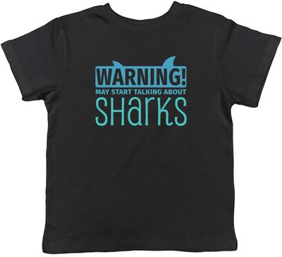 Warning Sharks Kids T-Shirt Aquarium Sealife Beach Ocean Childrens Boy Girl Gift