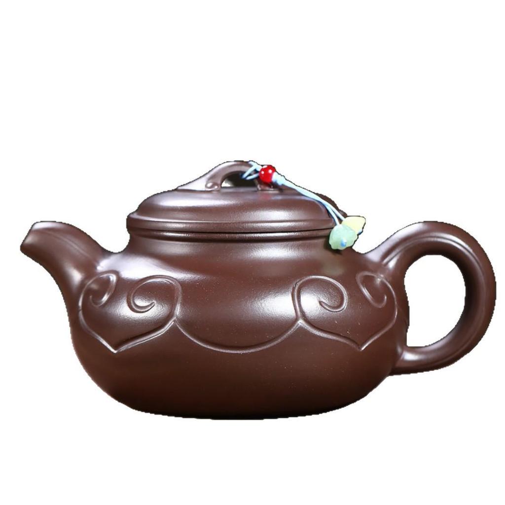 Yixing Zisha Ruyi Chengxiang Handmade Antique Purple Clay Teapot Set
